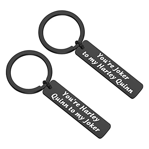 FOTAP Joker and Harley Quinn Jewelry You're Harley Quinn to My Joker Llavero regalo novio novia...
