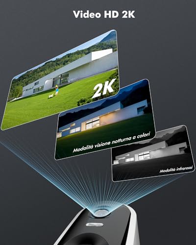 YESKAMO 2K Telecamera Esterno Batteria Telecamere