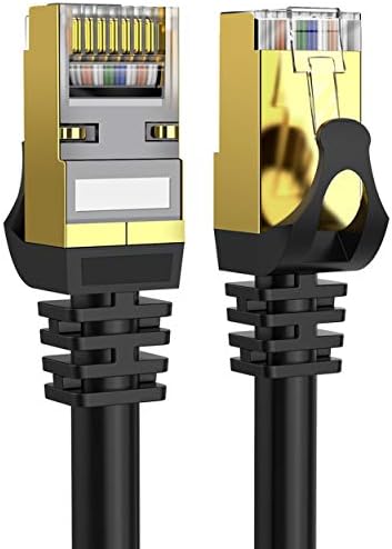 Cat 8 Ethernet Cable 50 ft Shielded, Indoor&Outdoor, Heavy Duty High Speed Direct Burial 26AWG Cat8 Network Wire, 40Gbps 2000Mhz SFTP Patch Cord, In Wall&Weatherproof RJ45 Cable for Router/Modem/Xbox