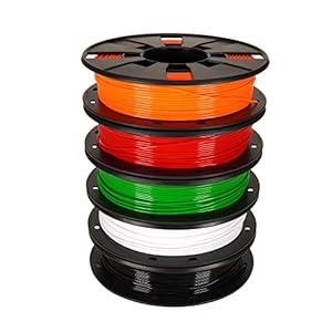 PETG Filament 1.75mm Combipack, TINMORRY PETG-Eco 3D Printer Filament, Black+White+Red+Green+Orange