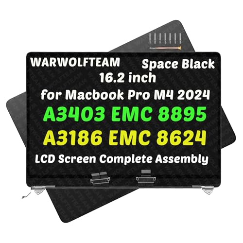Image of for MacBook Pro A3186 MX2V3 LCD Screen Replacement, Black | 16.2in, 3456 x 2234, LCD Screen Display Assembly Replacement, Includes Cover Cable Hinges