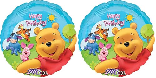 Anagram International Ballon D'anniversaire Ensoleillé Winnie L'ourson et ses amis en aluminium Multicolore 45,7 cm, 18