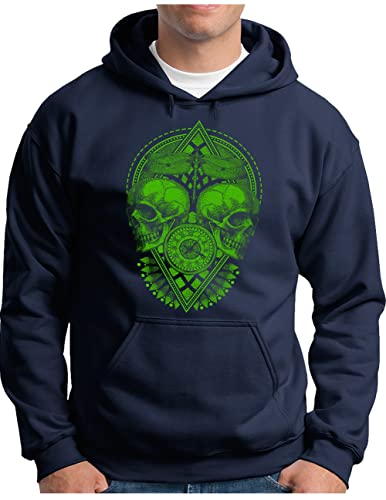Sweat à capuche skull head homme bleu marine pour look urbain
