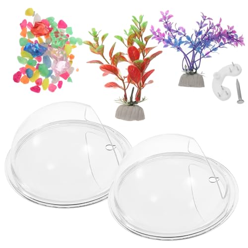 BUGUUYO 吊り下げ式水槽 アクリル製 魚ボウル 家庭用 壁掛け式 水槽 装飾用 水槽 ランダムスタイル