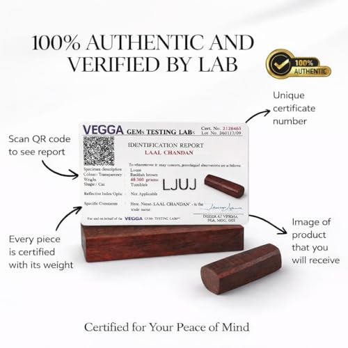 Image of Mysore Sandalwood Stick Pure Original, 100% Natural Chandan for Skincare, Face Pack, Tilak and Puja Rituals (RED Chandan 55-60 Grams)