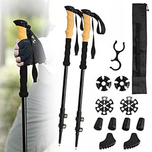 YADIMI Premium Teleskop Wanderstöcke, Faltbar Verstellbar Wanderstöcke ,Trekkingstöcke für Damen & Herren,Nordic Walking…