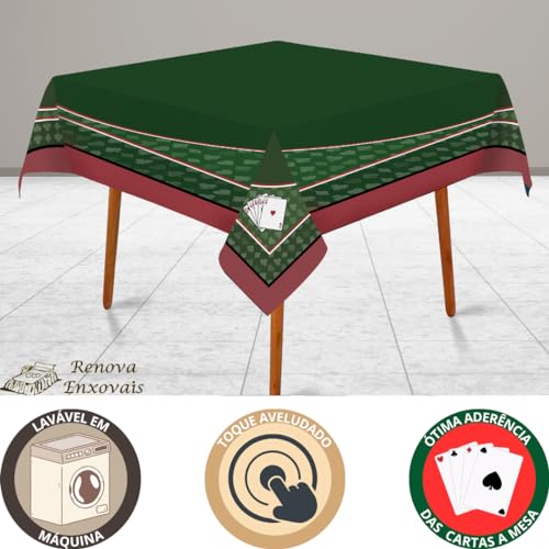 Toalha de Mesa Aveludada p/Jogar Baralho Poker Truco Cartas - Mesa Quadrada, Redonda ou Retangular -