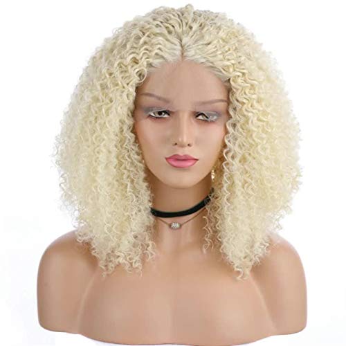 Perruque synthétique résistante à la chaleur fibre premium blonde et grise sans colle