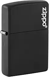 Zippo Isqueiro de bolso preto fosco com logotipo