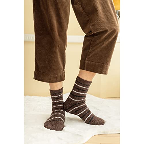 Fuzzy Socks for Men Cozy Soft Warm Socks Casual Striped Home Sleep Comfy Socks Winter Socks Gifts for Men4