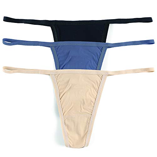 hanky panky, Breathe G-String, Granite, Taupe, Black, One size (0-12), Comfortable and Durable Underwear for Women