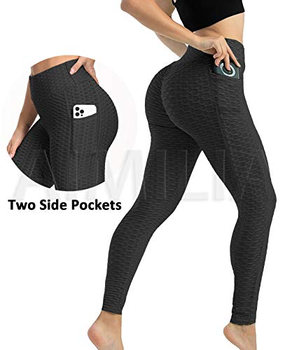 Butt Lifting Anti Cellulite Leggings for Women High Waisted Yoga Pants Workout Tummy Control Sport Tights - Thumbnail 3