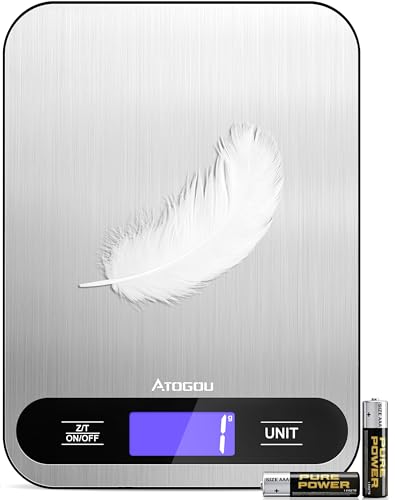Atogou Food Scale, 33lb/ 15kg Digital Kitchen Scale with Full Vie...