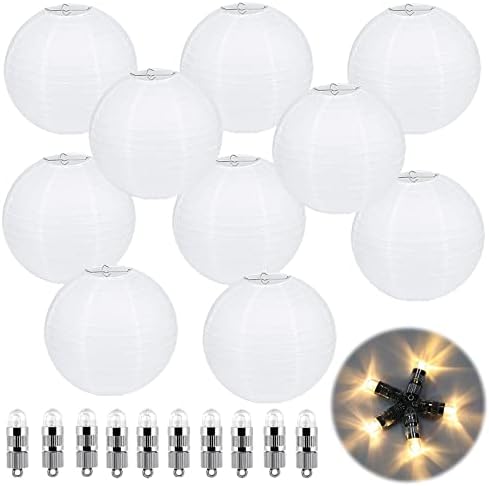 Levemolo Faltbare Papierlaterne Weiß - Lampenschirm 35cm DIY Deko