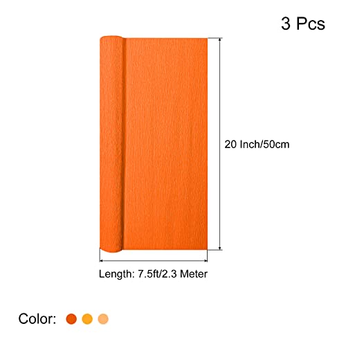 Meccanixity Crepe Paper Streamers 3 Rolls 7.5Ft In 3 Colors For Rainbow Party Decorations Wedding Ceremony Birthdays Christmas Decoration (Orange,Yellow,Deep Champagne) #TOP1