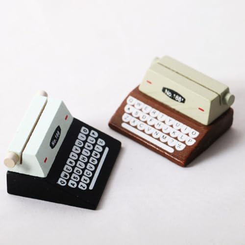 ifundom 2Er Set Miniatur-Schreibmaschine Modell Vintage Dekoration Retro Stil Büro Wohnkultur Zubehör Für Wohnzimmer Schlafzimmer Und Konferenzraum