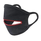 hhaappyy Adults Zipper Mouth Covering Reusable Face_Masks for Drinking Eating Riding Outdoor Protection for Women and Men, Red, One Size