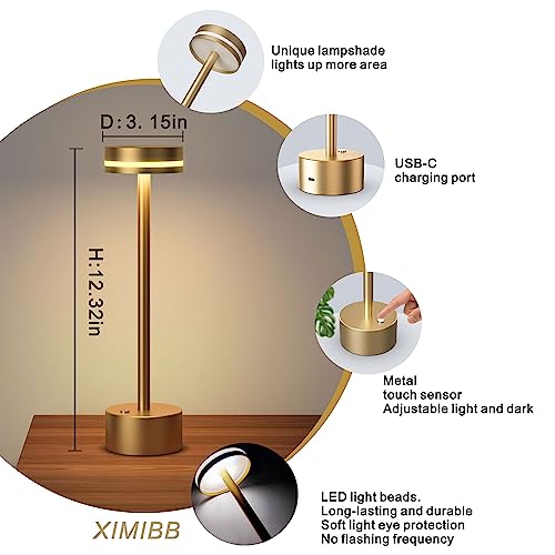Ximibb Crystal Lamp 16 Color Touch Control Rose Table Lamp Remote Romantic Prism Charging Led Rgb Night Light For Living Room Valentines Day Gift (Gold) #TOP1