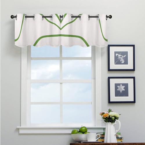Cadeau de pendaison de crémaillère : rideaux géométriques verts bohèmes pour petite fenêtre - 4