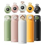 16 OZ Coffee Thermos, Reusable Tea Infuser Bottle, Smart Sports Water Bottle with LED Temperature...
