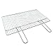 GRIGLIA 40 X 67 CM BBQ in Filo di Ferro Cromato C/Manici Pieghevoli