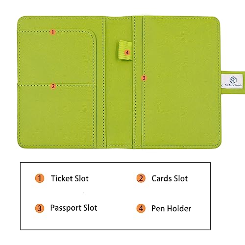 Image of Melsbrinna Premium Leather Passport Holder Covers Case, Waterproof Rfid Blocking Travel Wallet Passport Holder with Pen Holder, Cute Passport Book for Women /Men