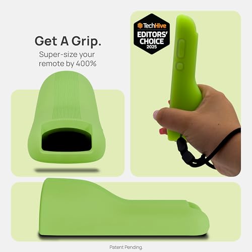 Image of GripStand by 73&Sunny Silicone Remote Cover for Roku Voice, Stand Up Design, Enhanced Grip, Compatible with TV Streaming Stick Plus 2025 4K /HD /HDR, Fits AirTag & Tile Mate, 2-Pack Lime + Sky Glow