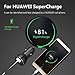 for Huawei Supercharge Car Charger, 9V/2A Car Charger Adapter Quick Fast Charger with USB Type C Super Charging Cable Car Adapter for Huawei P40 P30 P20 Pro,Mate 30 20 10 9 (Black with LED Display)