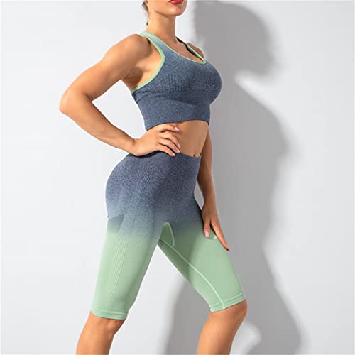 Conjunto de running CLSDRZC para entrenar en el gimnasio con mallas y top degradado