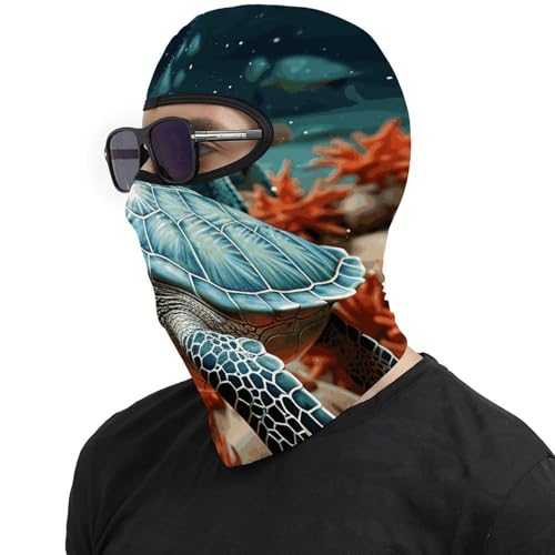 Balaclava térmica para hombres y mujeres con estampado de estrella y tortuga marina, protección facial para clima frío, ideal para motocicleta y esquí miniatura 4