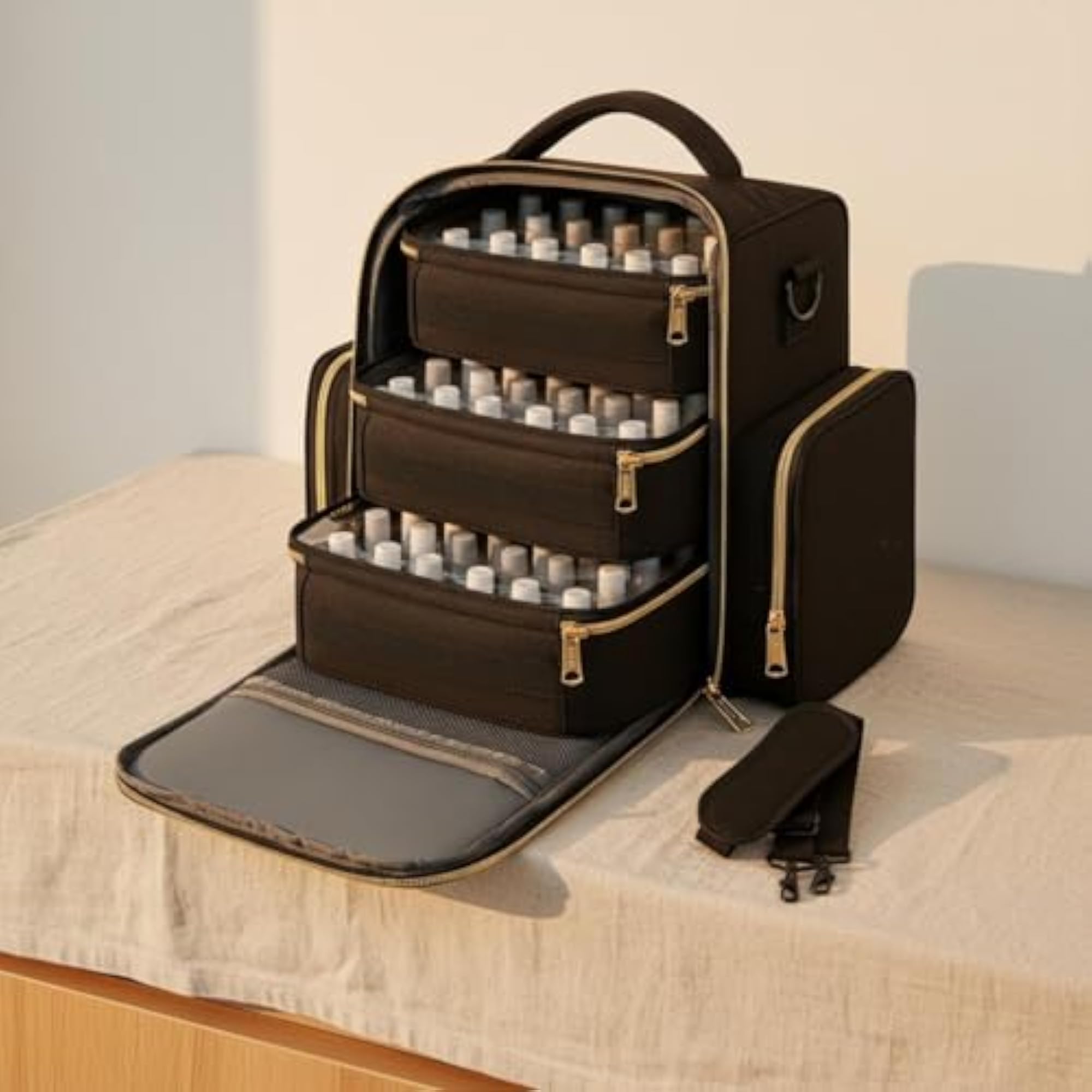 Large Capacity 72 Bottle Nail Polish Holder, Portable Storage Bag