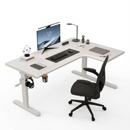 FXLKLUXE ���~�f�X�N �X�^���f�B���O�f�X�N �p�\�R���f�X�N l�� ��160cm 180cm 25mm�̖��C�ރe�[�u���g�b�v �w�K�� �ω׏d200kg �h�����N�z���_�[�t���E�w�b�h�z���t�b�N�t�� ���߉\�ȋr�t��75~110cm ���ɋ����A�ώ�������