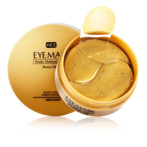 Dsiuan Under Eye Mask, 30 Pairs 24K Gold Eye Collagen Patches, Firming Eye Mask, Under Eye Bags Treatment for Moisturizing & Reducing Dark Circles Puffiness Wrinkles