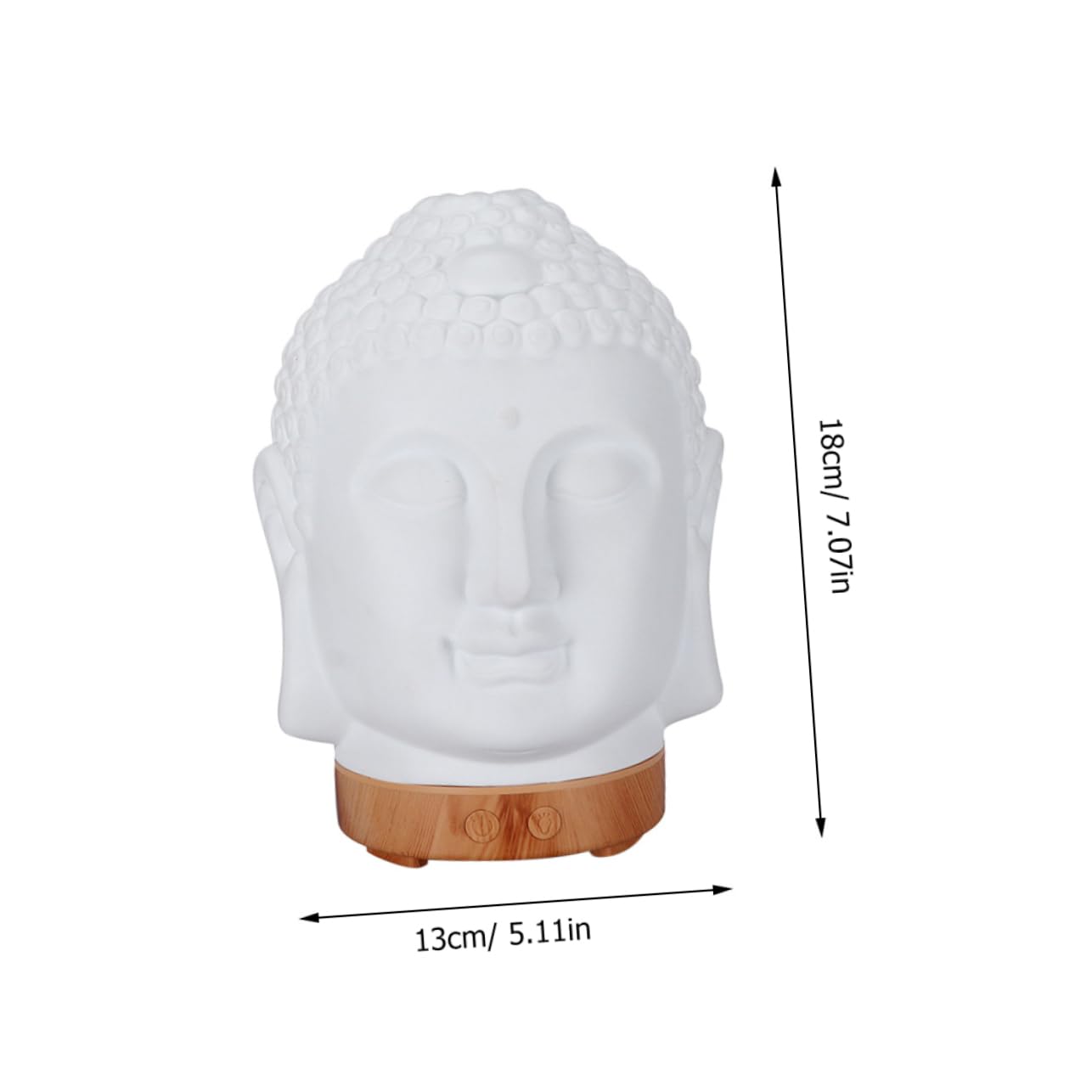 Buddha Kopf Aroma Diffusor aus Keramik, Weiß, Tragbar | 1 Stück, Sanftes Befeuchten, für Nachttisch und Wohnraum, Kompakte Form für Dezente Deko