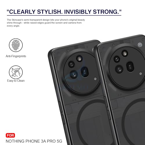 Image of AESTMO Nothing Phone 3A Pro 5G Back Cover | 360 Protection | Matte Frosted Hard Back Translucent | Compatible with MagSafe Accessories (Smoke Black Matte PC+Black TPU Bumber)