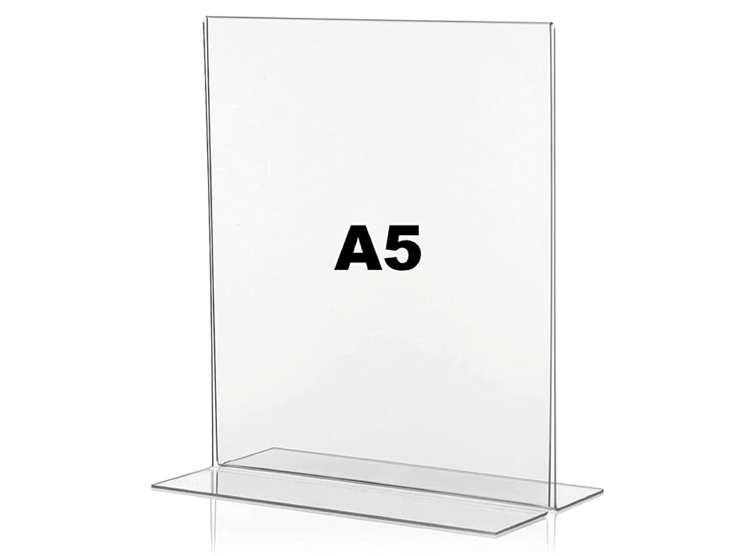CPI A5 (5.8"x8.3") Size Acrylic Sign Holder T Shape Double Sided Portrait Style Menu Ad Frame Display Stand Table Top Perfect for Restaurants, Photo Frames, Classroom (1Pc)-image-38