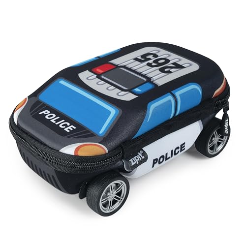 Image of ZIPIT Police Car Pencil Case for Boys, Large Capacity Pencil Box, Blue