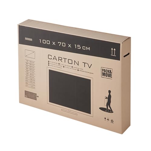 Pack and Move - Cartone protettivo per TV - Trasloco a schermo piatto - 100 x 15 x 70 cm - Cartone rinforzato