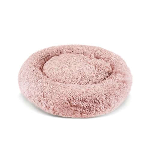 PATAM Cuccia Morbida, Lettino per Cani e Gatti a Ciambella Sfoderabile e Antiscivolo, Alaska Rosa, Large 71 cm