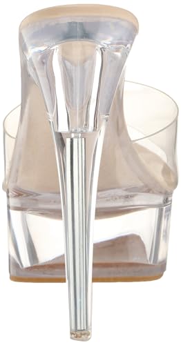Chase & Chloe Women's Clear Stiletto High Heel Platform Sandals3