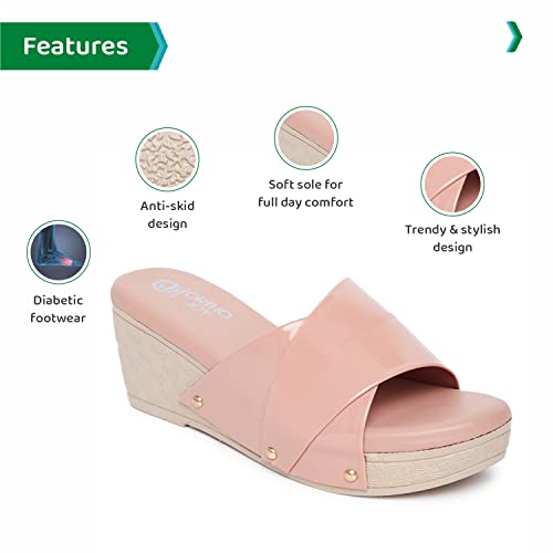 Image of ORTHO JOY Fancy doctor slippers | Soft chappal for women | Comfortable wedges sandals for women stylish