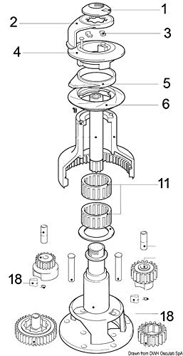 Lewmar Stripper Ring 44/46ST bague de guidage pour winch de voilier