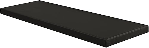 Tapete para cojín de banco largo de 2 plazas para interiores y exteriores, con lazos de fijación, cojín de asiento de banco de piel sintética