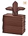 Cieltown Chocolate Cloth Napkins 1-Dozen, Solid Washable Fabric Napkins Set of 12, Perfect for Weddings, Parties, Holiday Dinner (17 x 17-Inch, Chocolate)