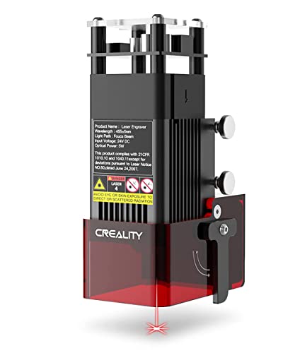 Creality Offiziell Lasergravierer Modul Kit 5W Ausgangsleistung Laser Cutter, Kompatibel mit Ender 3/3 Pro / 3 V2 / 3 Neo / 3 Max Neo/CR 10 / CR 10 mini/CR-10S und CR-20 Pro 3D Drucker