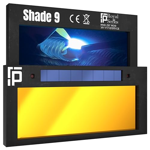 Image of Ridge Products | Gold Shade 9 Auto Darkening Welding Lens | Cool Blue Welding Lens 2x4 1 /4 | Shade 9 Welding Lens Auto Darkening | Perfect for a Sugar Scoop Welding Hood or Pancake Welding Hood