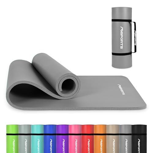 Image of MSPORTS Yoga Mat Premium Non Slip Thick - Extra Comfortable Exercise Mat for Home Workouts, Pilates, Stretching & Gym - Cushioned NBR Foam, Gym Mat with Strap, for Women & Men