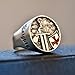 Men Knights Templar Ring Sterling Silver 925 Red Enamel Cross Masonic Handmade Jewelry