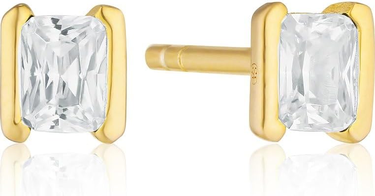 Sif Jakobs Jewellery 18K Gold Minimalist Hoop Earrings, White, Special Occasion, 2 Count