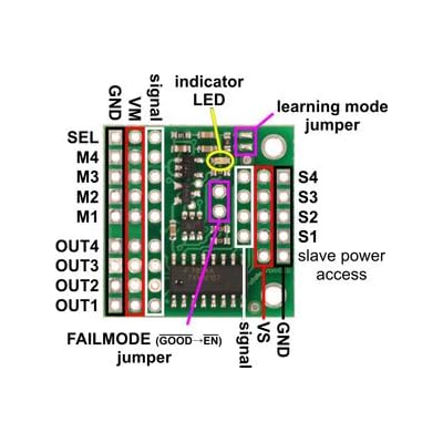 4-Channel RC Servo Multiplexer